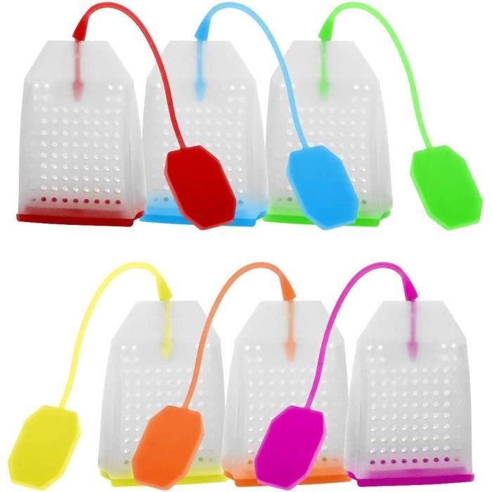 Xrten 6 Pièces Sachets de Filtres à Thé en Silicone Réutilisables178
