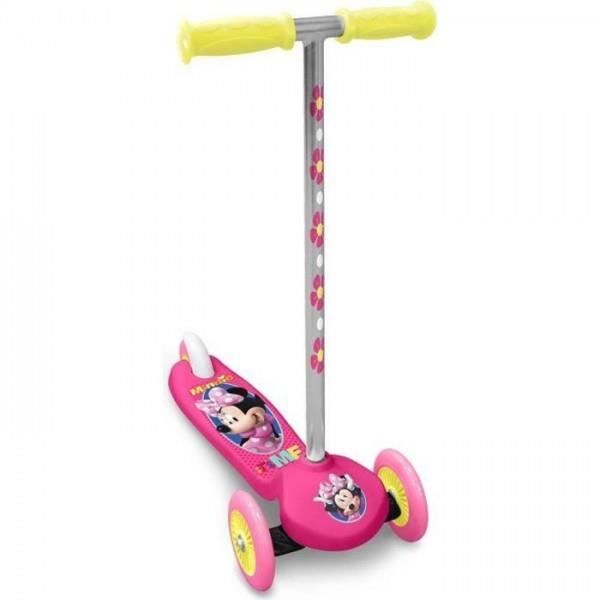 Trottinette 3 Roues Minnie – Métal, Guidon Réglable 67/70 Cm, Roues Pailletées, Dès 3 Ans