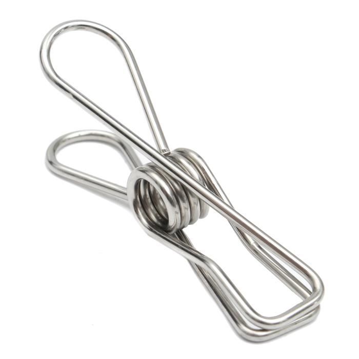 Lot de 16 pinces /à linge en acier inoxydable non magn/étiques pour linge de cuisine s/échage clips photo pour bureau jardin