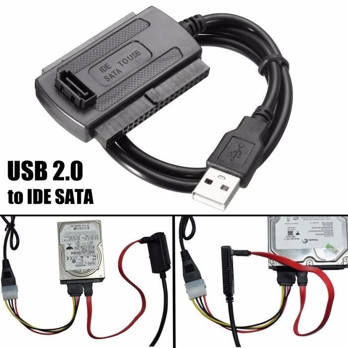 Câble Adapteur Convertisseur USB2.0 Vers IDE/SATA Neuf 2.5 3.5 Pouces