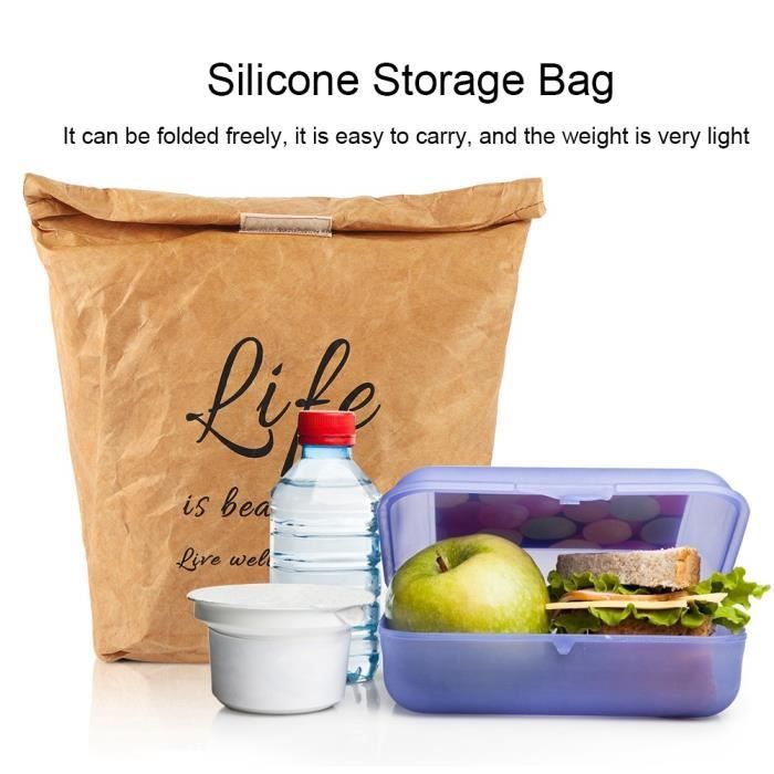 YID Sac isole Kraft paper lunch bag eco friendly lunch bag Reusable insulated lunch bag Insulated kraft paper lunch art repas Cdiscount Maison