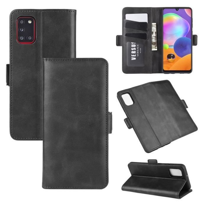 Coque Samsung Galaxy A31 + 2 Verres Trempés – Silicone Noir, Anti-choc