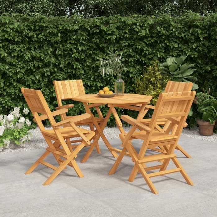 vidaXL Ensemble à Dîner de Jardin 5 pcs Ensemble à Manger avec Table et Chaise Ensemble de Salon Meubles de Terrasse 3155030