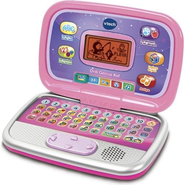 Ordi-Tablette Enfant VTECH Genius XL Color Rose - 2 en 1 avec écran couleur  - Mixte - A partir de 5 ans - Cdiscount Jeux - Jouets