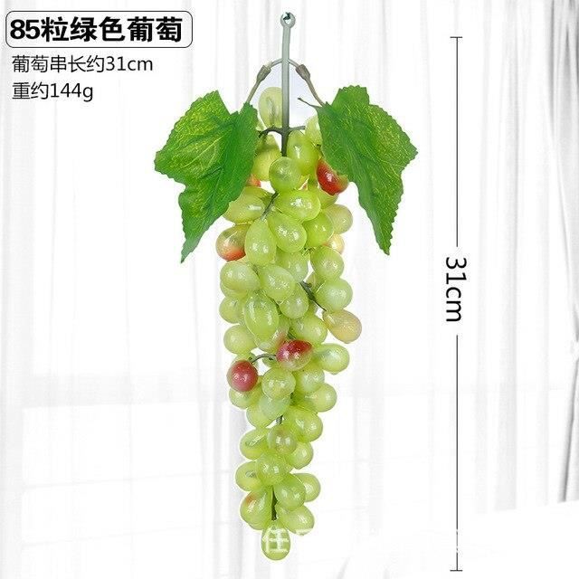 Raisins Artificiels - Lot De 6 Pièces (4 Grappes + 2 Vignes) - Décoration Cuisine & événements - Fahibin