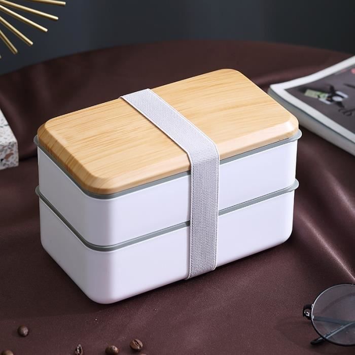 Lunch Box Noir Boîte Bento Japonaise 2 Étages Sans BPA,GT09198