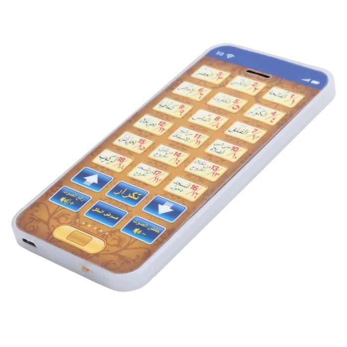 Bleu Arabe 18 chapitre coran Jouet de téléphone Islamique Apprentissage éducatif Jouets Mobiles pour garçons et Filles Zerodis Jouets de téléphone pour Enfants 