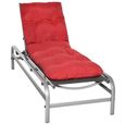 Beautissu Coussin bain de soleil Flair RL 190x60x8cm - Rouge - Coussin transat Coussin chaise longue Matelas de jardin-1