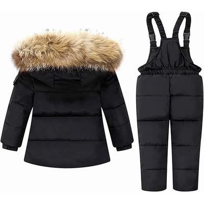 Combinaison Ski Enfant Doudoune 2 Pièces - Veste Capuche + Pantalon Chaud Hiver Garçon Fille