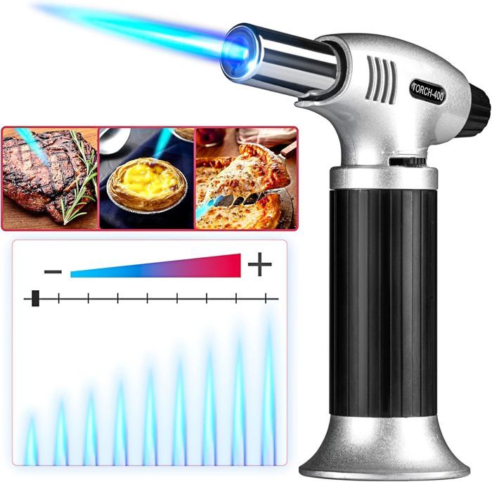 Chalumeau De Cuisine - Chefs Torch - Crème Brûlée - Rechargeable - Rouge - 11 Cm