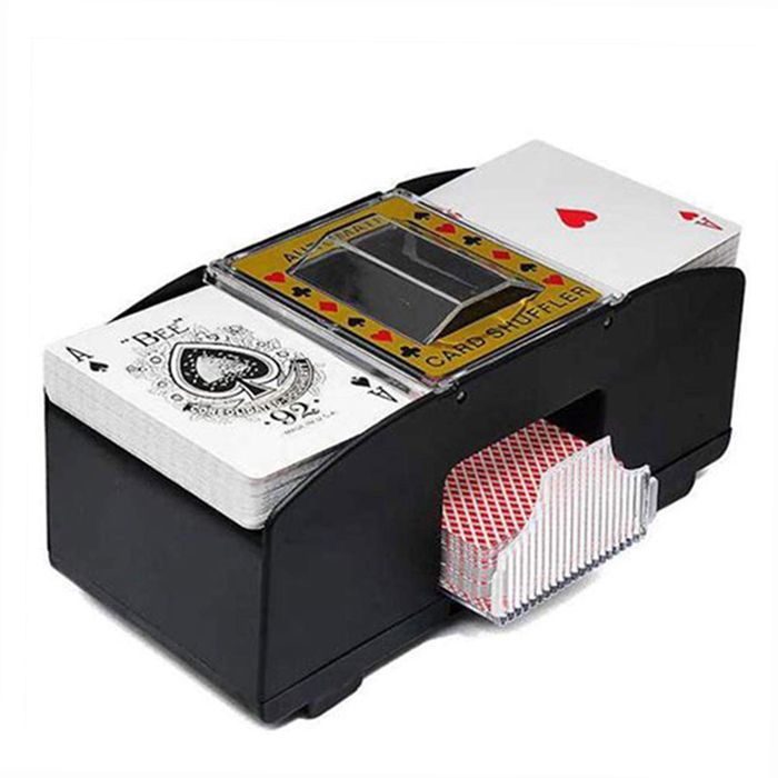 Jeux Cartes Mélangeur QWORK Mélangeur Cartes Automatique 2 Decks