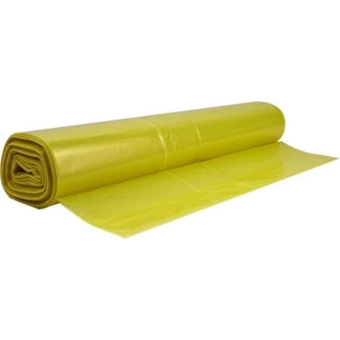 Sac Poubelle Jaune 100 Litres Carton De 50 Sacs 2 Rouleaux De