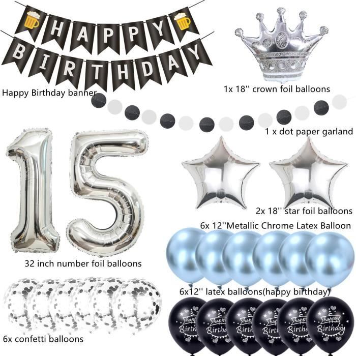 Arche Ballon Anniversaire HOUSTAR Ballon Anniversaire Fille en or Blanc en Latex Avec Ruban de Ballon pour Deco Anniversaire [10396] - Maison