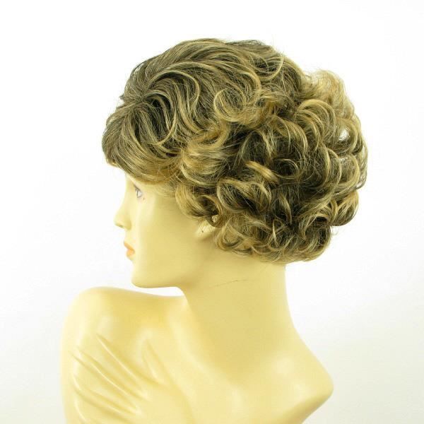 Perruque Courte Valentine – Brun Méché Doré, Synthétique, Taille Moyenne