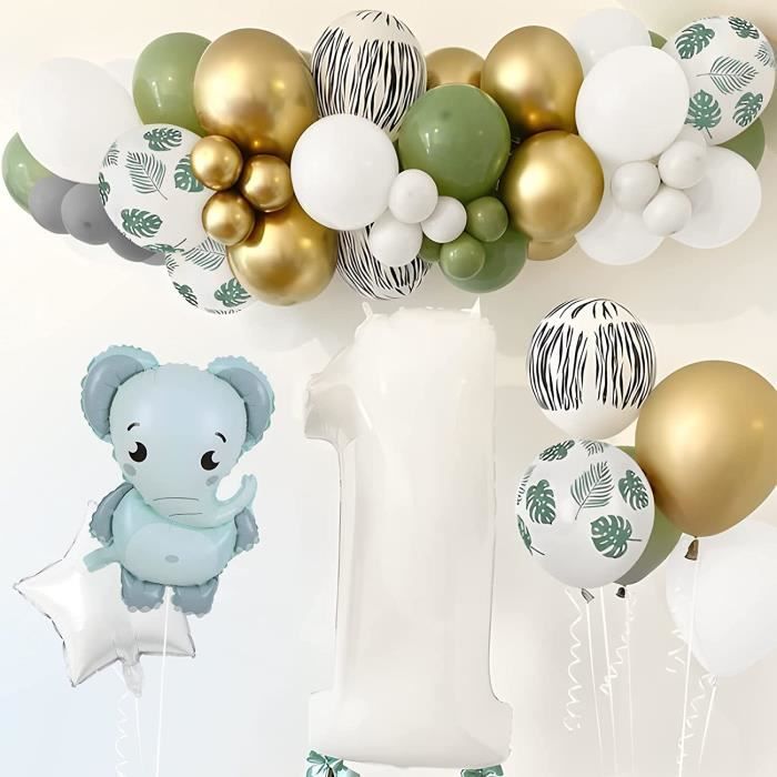 Décorations de 1er anniversaire garçon fille, décoration de premier  anniversaire, ballons de 1ère fête vert sauge avec ballon en aluminium  numéro 1 et joyeux anniversaire -  Canada