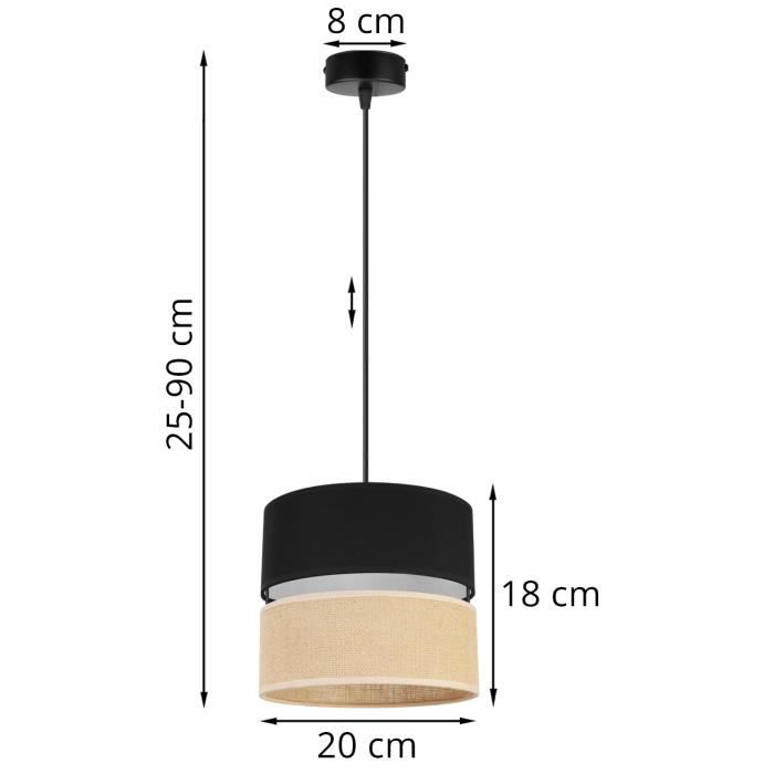 Light-Home Juta Abat Jour Suspension Luminaire Lustre - E27 - Classique ...