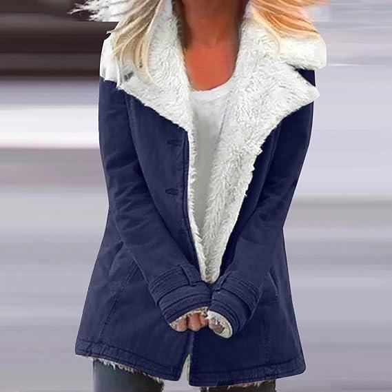 Veste Polaire Femme Marine Chaude Revers Grande Taille Casual Hiver Marine Cdiscount Pret a Porter