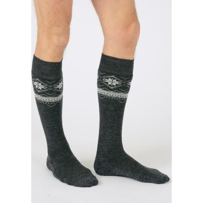 Chaussette Damart Chaussettes hautes de ski mixtes maille chaude Thermolactyl Gris Chine Fonce