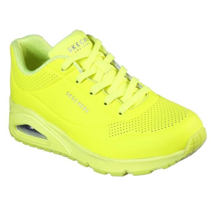 Basket Skechers UNO NIGHT SHADES Femme Jaune Lacets