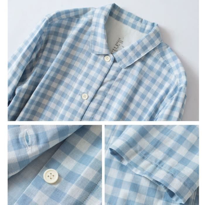 Pyjama 2 Pièces Femme été - Short Et Débardeur Coton à Carreaux