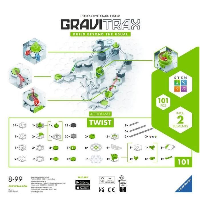 Starter Set 101 Pièces Circuit De Billes Gravitrax Ravensburger - - Jeu Construction 8 Ans Gravitrax Skytrax