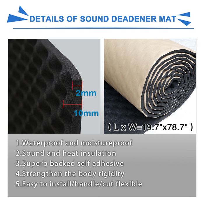 Lot De 9 Tapis Isolation Acoustique 50x30cm - Coton Mélangé - Pour Voiture, Studio, Appartement, Réduction Bruit
