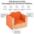 Canapé enfant 2 en 1 Table et chaise multifonctionnelles pour enfant orange-2