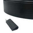 Toilinux - Kit de lamelle occultante PVC avec clip de fixation de 50 m pour grillage rigides - Noir-2