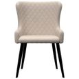 Lot de 4 Chaises de salle à manger - Chaise de salon Chaise à dîner Crème - Tissu Meuble© ®JDRPSW®-2