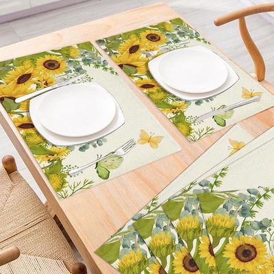 Lot De 4 Sets De Table Fleurs Papillon Artoid Mode - 30x45cm Lavables