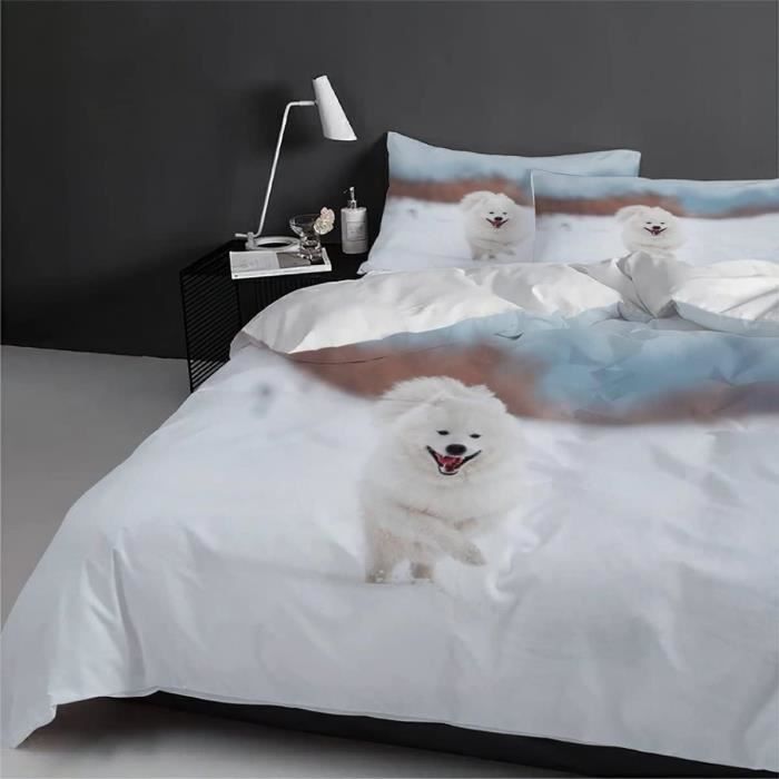Peluche faite main pour chien samoyède duveteux : cadeau commémoratif personnalisé pour animal de compagnie - France