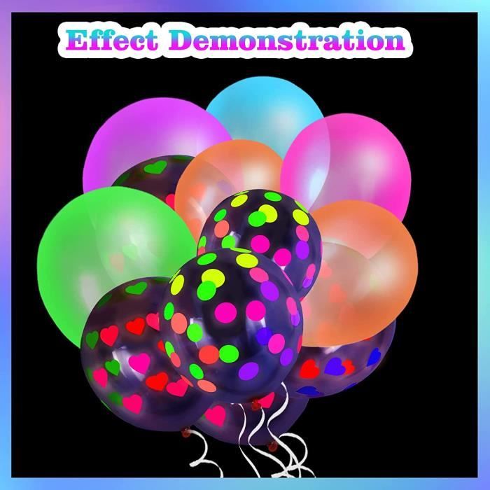 YGCHEN Ballon Fluorescent Anniversaire Ballons en Latex Set Décoration de  Fête Néon Lueur Ballons de Baudruche pour Anniversaire, Fête, Soirée