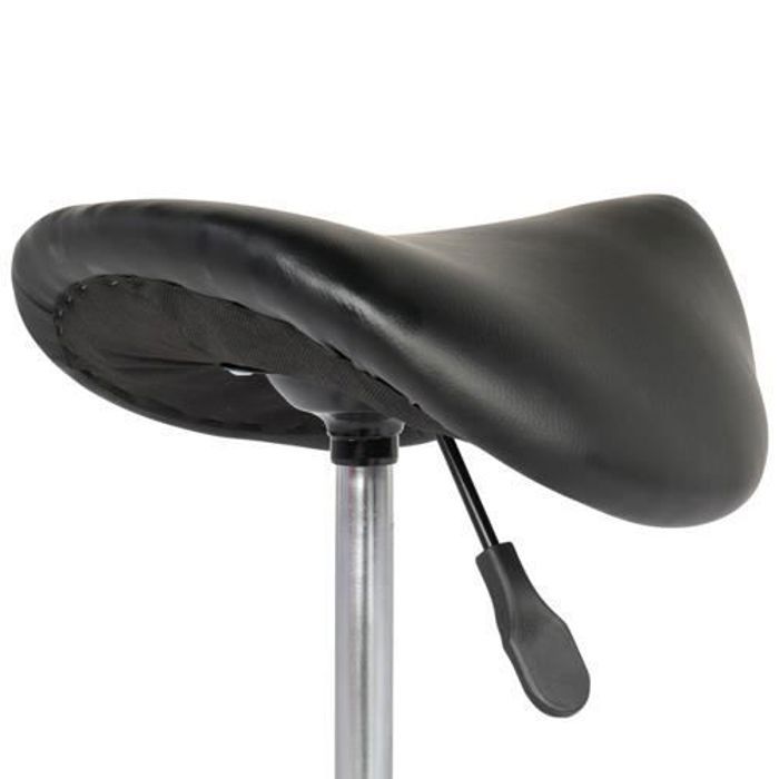 Tabouret Roulant Ergonomique Avec Dossier Et Repose-pieds - Hauteur Réglable 43-55 Cm, Rotation 360°