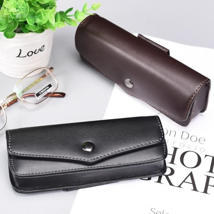 Étui à lunettes en cuir couleur noir - Il Bisonte