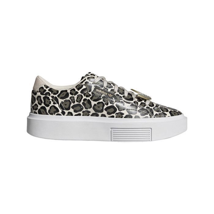 Basket adidas Originals Adidas SLEEK SUPER Noir Femme Cuir Lacets Plat Noir Cdiscount Chaussures
