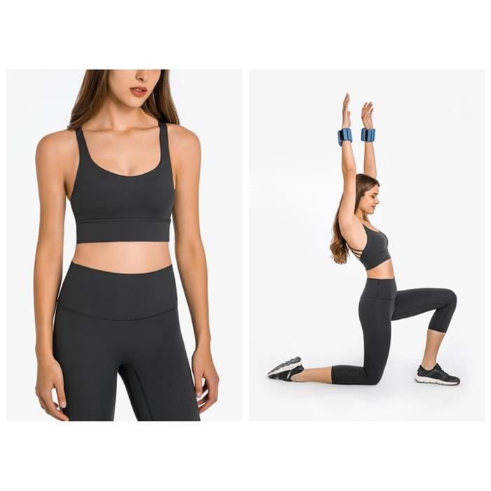 Soutien-gorge De Sport Femme - Brassière Yoga Fitness - Rembourré - Rhino Grey Taille M