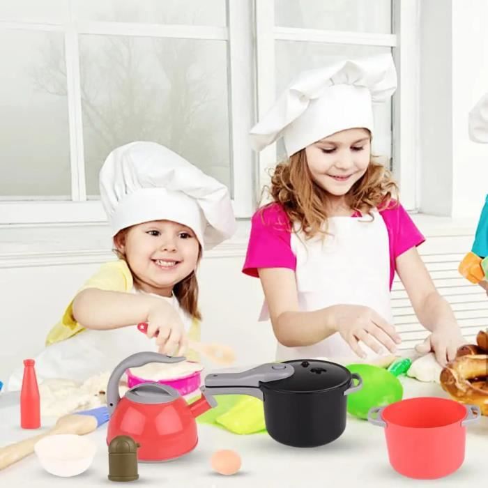 Ustensiles de cuisine pour enfants, 32 jouets de cuisine réalistes avec  couverts, pots et casseroles en plastique, jouet éducatif. - Cdiscount Jeux  - Jouets