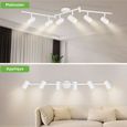 Kimjo Plafonnier LED 6 Spots Blanc Orientables - Spots de Plafond GU10 Luminaire Plafonnier pour Salon Salle à Manger Couloir-3