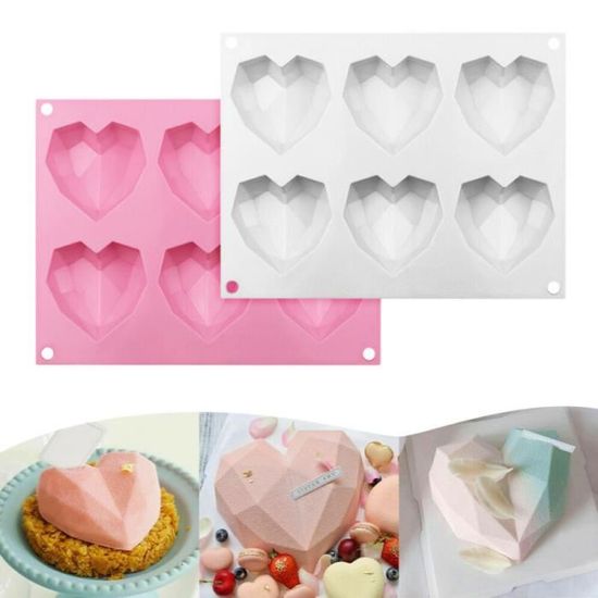 Moule De Gateau 3d En Silicone Forme Coeur Moule De Patisserie Chocolat Cuisson Decoration Rose Cdiscount Maison