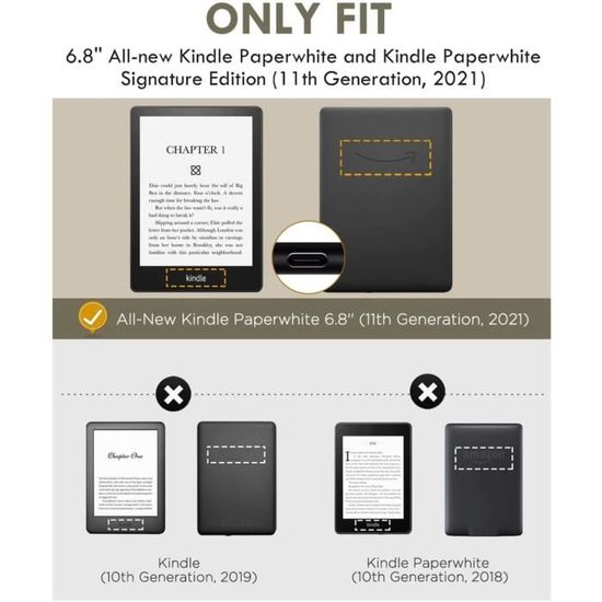 Étui noir pour Kindle Paperwhite 6.8(11e génération 2021) Édition  Signature,housse magnétique en cuir PU avec réstyle-127 - Cdiscount  Informatique