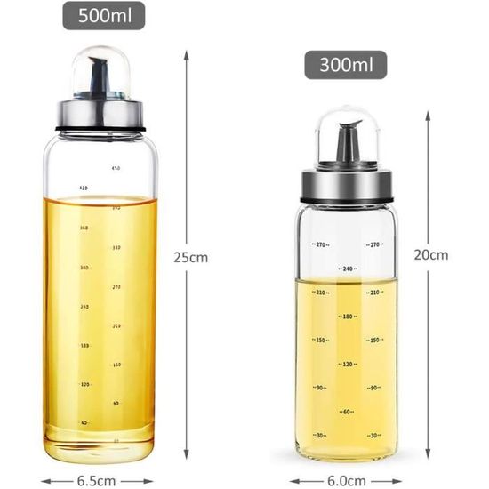Distributeur Huile d/’Olive//Vinaigre//Sauce de Soja Outil pour Barbecue//Cuisson//Salade 2 Pack Distributeurs dHuile Cuisine Vinaigre avec Entonnoir ChuerTech Bouteille Huile Olive et Vinaigrier 300ML
