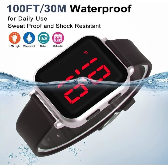Montre digitale 2025 waterproof