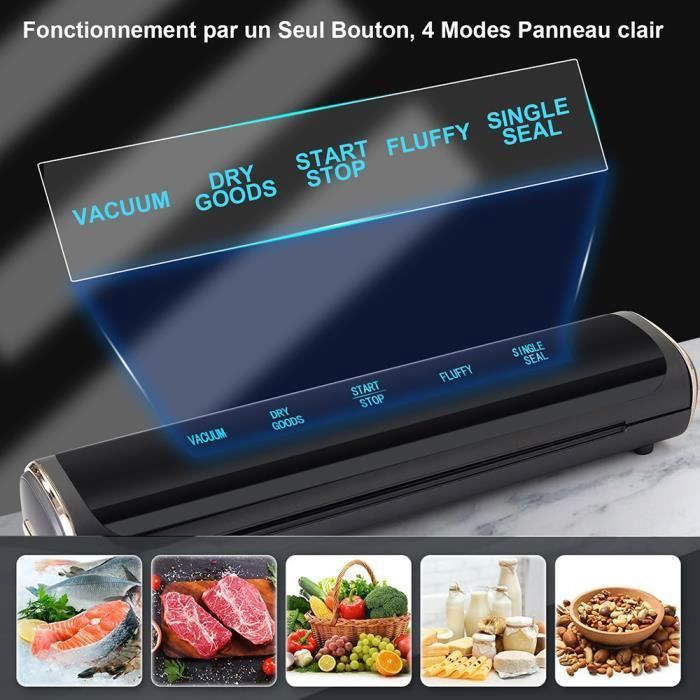 Machine sous vide alimentaire 8-en-1, 80KPA puissante, minuteur numérique et cutter intégré, modes Dry/Moist/Moist+, système compact avec sacs | Leroy Merlin Machine sous vide alimentaire 8-en-1, 80KPA puissante, minuteur numérique et cutter intégré, modes Dry/Moist/Moist+, système compact avec sacs | Leroy Merlin