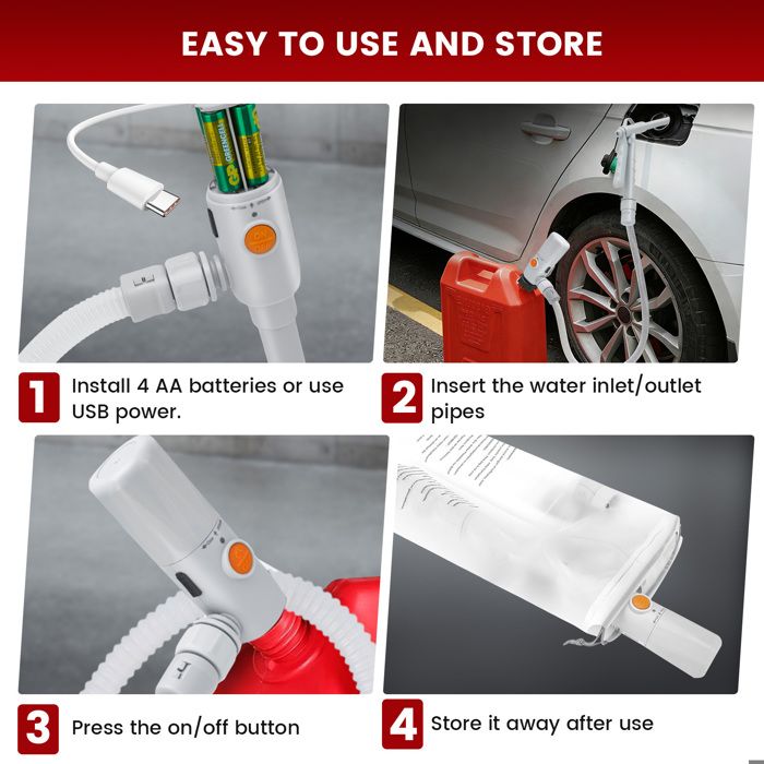 Pompe De Transfert De Carburant 2,8 GPM – Alimentation AC/DC, Débit Régulier
