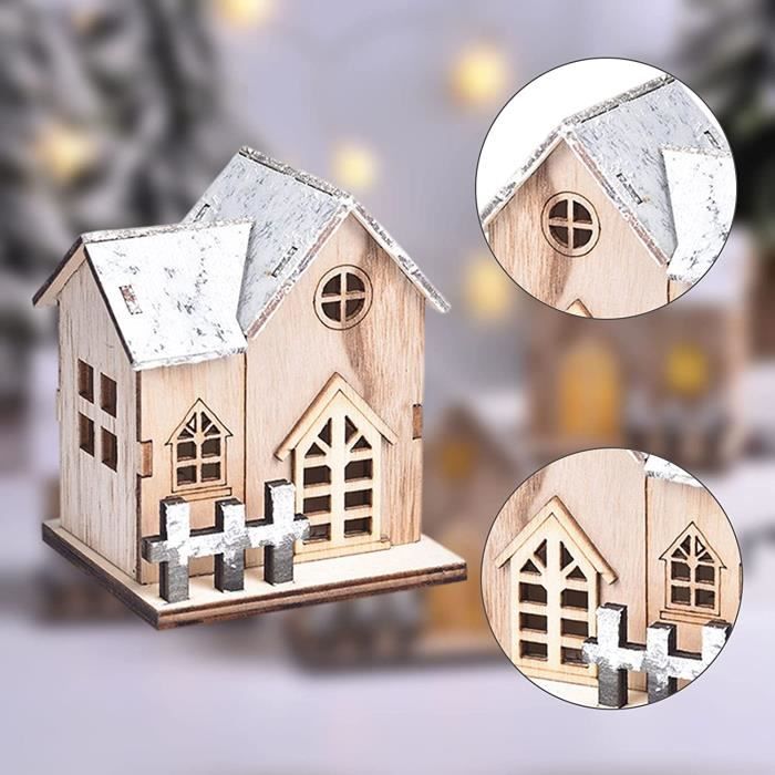 LED Maison Village De Noel Miniature, Decoration Noel Village LED Maisons  de Village de Noël en Bois Lumineuses, Maison - Cdiscount Maison