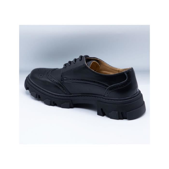 Derbies plateforme crant e pour femme Noir Semelle large