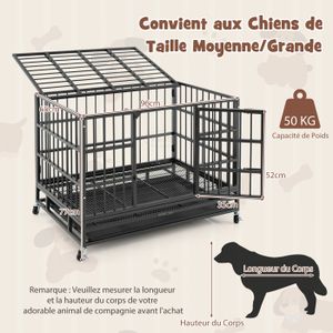 Cage De Transport Pour Chien EUGAD – Aluminium Et MDF, Grille Aérée, Porte Sécurisée – Pour Husky, Labrador, Golden…