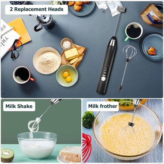 Mousseur À Lait Électrique Usb Charge Cafetière Boissons Mélangeur