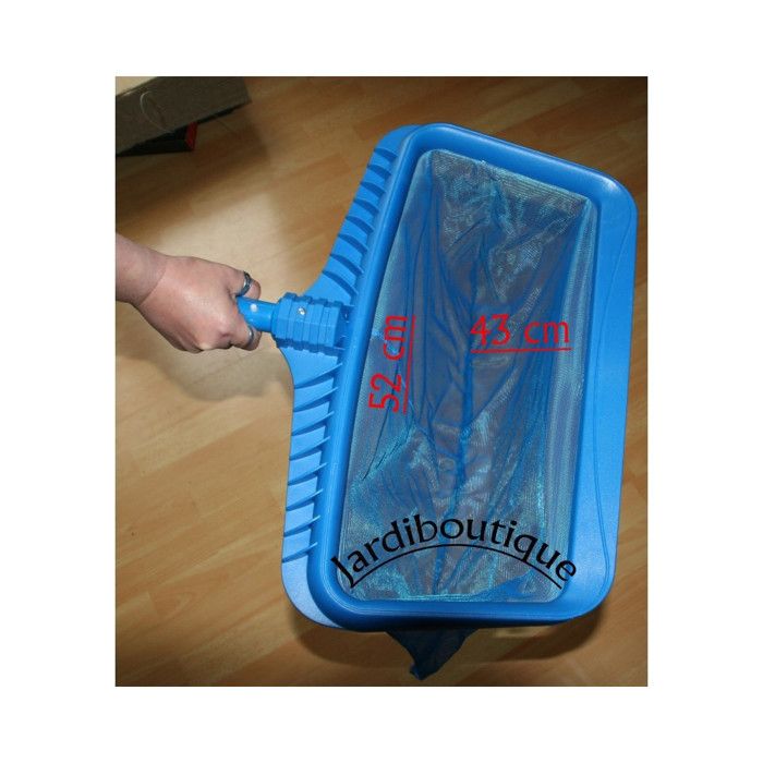 Epuisette De Fond Piscine Grand Capacité Luxe Jardiboutique - Bleu, 52x43 Cm, Bord Plat Anti-Feuilles