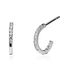 PAIRE de Boucles d/' OREILLES Créoles en ARGENT Rhodié et ZIRCONIUM Neuves NEW